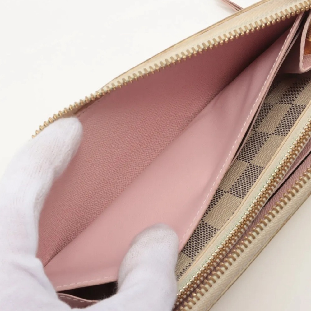 Louis Vuitton Damier Azur Clemence Wallet Rose Ballerine N61264 - Picture 4 of 12